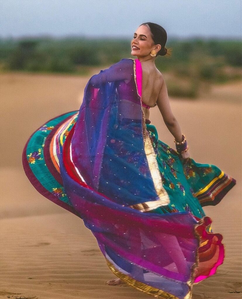 komal panday in sari - the reel stars