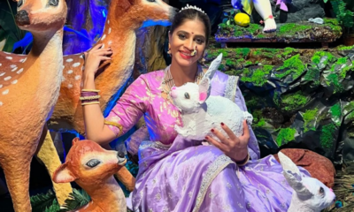 Shweta Mahadik Marks One Million Followers with Self-Crafted Ganpati and Jungle-Theme Decor