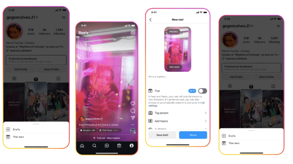 Instagram trial reels